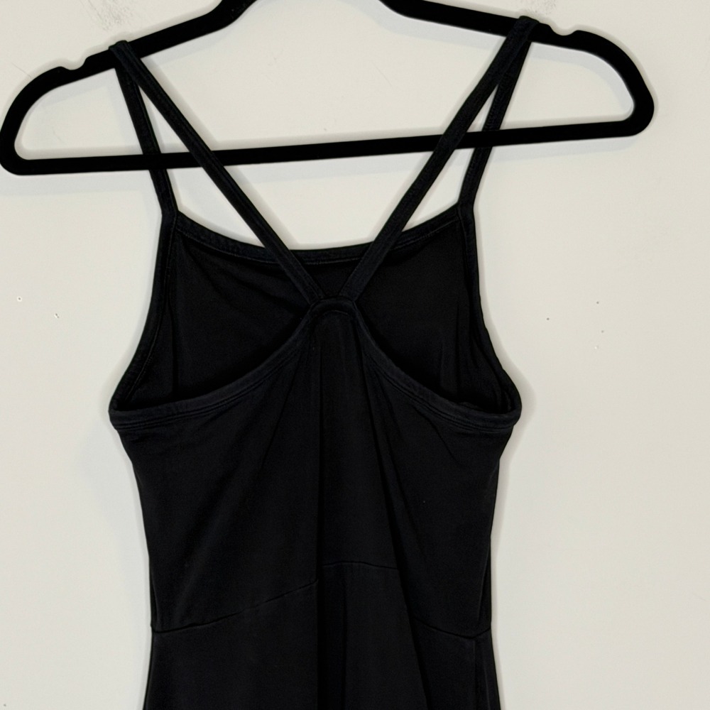 Pact Black Organic Cotton Double Strap Crossback Midi Dress with Pockets Small - Picture 8 of 9